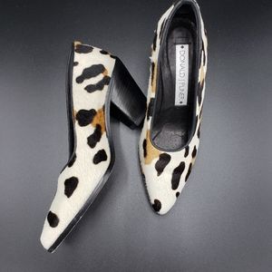 Donald J Pilner cow hair animal print heels